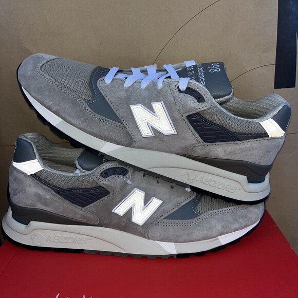 NEW!  New Balance 998 Grey Reflective Silver Made in USA U998GR Men Size 11.5 - Picture 4 of 7